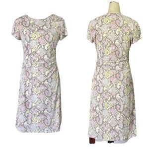 Nine West Lined Midi Dress w/Multicolored Snakeskin Designs (Size Medium)